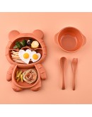 Комплект детски прибори за хранене с купа